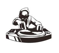 SUPERDANT Hip Hop DJ Wall Stickers DJ Silhouette Wall Decal Music Vinyl Wall Art Stickers Decor Peel and Stick DIY Black Art Wall Decors for Bedroom Living Room Music Room DJ Lover