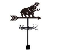 SUPERDANT Hippo Weather Vane, Black Metal Hippo Wind Direction Indicator for Roof and Sheds, Ideal Decor for Farmhouse Yard, Farm and Garden Decoration