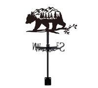 SUPERDANT Hollow Bear Weather Vane Jungle Scene Metal Wind Direction Indicator Measuring Instrument Roof Installation Weathervane for Outdoor Garden Farm Backyard Gazebo Barn Art Decoration Black