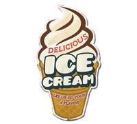 SUPERDANT Ice Cream Tin Sign Delicious Ice Cream Metal Tin Sign Ice Cream Tin Signs Retro Metal Wall art Poster Vintage Food Sign for Restaurants Cafes Bars Pub Kitchen Home Wall Decor