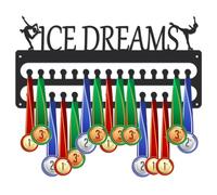 SUPERDANT Ice Dreams Medal Hangers Skating Medal Holder Upgrade 30 Hooks Sports Medals Hanging Award Iron Organizer Wall Mounted Race Medals Display Gifts for Athletes Kids 40x20cm