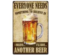 SUPERDANT I'll Have Another Beer Tin Sign - Funny Bee Quotes Metal Plaque - Vintage Art for Pub, Playroom, Billiard Room, Bar, Man Cave Wall Decor