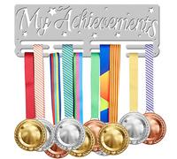 SUPERDANT Inspirational Medal Hanger My Achievements Medal Holder for Wall Running Medals Display Rack Metal Personalised Medals Rack Platinum Gift for Sports Man Woman Triathlon