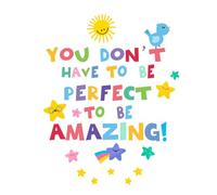 SUPERDANT Inspirational Quote Wall Sticker Positive Saying Wall Decals You Don’t Have to Be Perfect Lettering Trendy Motivational Vinyl Art Sticker for Nursery Bedroom Kids Room Playroom Decor