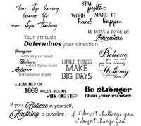 SUPERDANT Inspirational Quotes Wall Stickers Black Multiple Fonts PVC Waterproof Wall Decals Self-Adhesive Walls Art Stickers Decoration for Living Room Bedroom Classroom Study Library Home