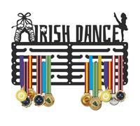 SUPERDANT Irish Dance Medal Hanger Dancing Medal Holder Personalised Medals Rack Wall Mount Medals Hanging 6 Rows with 24 hangers Matte Black Metal Awards Display Rack