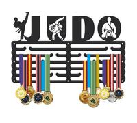 SUPERDANT Judo Medal Hangers Judo Sports Medal Holder Upgrade 6 Rows 24 Hooks Medals Metal Display Award Iron Shelf Organizer Wall Mounted Race Competition Medals Hanger Gift for Athletes Kids