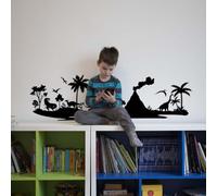 SUPERDANT Jurassic Wall Stickers Dinosaur and Volcano Vinyl Wall Decals Living Room Art Jurassic Dinosaur DIY Decoration Print for Nursery Door Bedroom Decor Gift for Boy