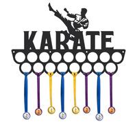 SUPERDANT Karate Honeycomb Shaped Medal Hanger Display Decorative Sports Medal Holder Award Metal Organizer Ribbon Display Holder Rack 17 Hangers Non-slip Hooks Athletes Gifts 40x25cm