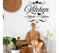 SUPERDANT Kitchen The Heart of The Home Wall Stickers Text Wall Decals Walls Art Stickers DIY Vinyl Decor Black Line Decals Art Decor for Kitchen Home Restaurant 30x80cm