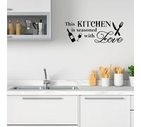 SUPERDANT Kitchen Wall Stickers Kitchen Love Wall Decals Knife Fork Wine Decals Stickers for Walls Vinyl Wall Art Peel and Stick for Pantry Cupboard Fridge Housewarming Gift 61x23cm