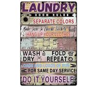 SUPERDANT Laundry Room Rules Tin Signs Retro Metal Poster Washing Machine Clothes Plaque Vintage Decort Color Text Sign Decorative for Home Laundry Room Cleaning Room Apartment Wall Art Gifts 20x30CM