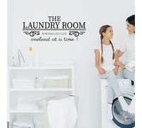 SUPERDANT Laundry Wall Decals The Laundry Room Sorting Out Life Wall Sticker Vinyl Lettering Laundry Room Door Sign Stickers Wall Art Decor for Laundry Room Wall Door Decor, Black 23x50 cm