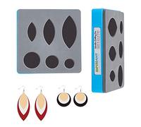 SUPERDANT Leather Earrings Cutting Dies Triple Leaf Round Leather Die Cuttings Layered Earrings Embossing Wood Die Cutter Cutting Machine Die Cuts for DIY Crafters 6 Shapes Cuts