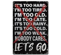 SUPERDANT Let's Go Metal Signs Motivational Quotes Tin Signs Black Incentives Wall Plaques Iron Poster Wall Art for Bedroom Living Room Man Cave Home Gym Vintage Decor Housewarming Gift