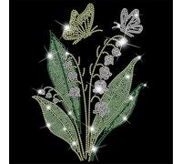 SUPERDANT Lily of The Alley Iron On Rhinestones Transfer Crystal Heat Transfer Stickers Diamond Heat Repair Patches Sparkling Appliques DIY Design for Clothes T-Shirts Pants Bags
