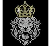 SUPERDANT Lion Crown Iron on Rhinestones Transfer Lion T-Shirt Crystal Heat Transfer Designs Lion Crystal Stickers Rhinestone Lion Bling Decals for Clothing Tote Bag DIY Art Craft Gifts