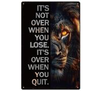 SUPERDANT Lion Tin Sign Animal Inspirational Metal Signs Country Art Sign Inspirational Quote Wall Plaques Funny Signs Vintage Wall Art Poster for Man Cave Bedroom Bar Vintage Decor