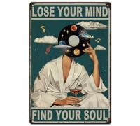SUPERDANT Lose Your Mind Metal Tin Sign Retro Cocktail People Drinking in Bathrobes Metal Poster Wall Art Plaque Decor Rectangle Signs for Bathroom Bars Music Room Cafe Pubs Home Wall Art