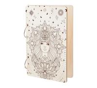 SUPERDANT Mandala Goddess Greeting Card Holder Wedding Planning Book Wooden Loose Leaf Binder Stars Sun Moon Photo Album 2-Rings Cover Planner Keeper Keepsake Mandala Constellations