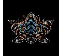 SUPERDANT Mandala Lotus Rhinestone Iron On Decal: 29.7x21cm/11.69x8.26inch, 1pc, Cotton/Polyester/Nylon/Other Fabrics, Glitter Crystal Pattern, Hot Fix, DIY Decoration