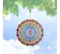SUPERDANT Mandala Wind Spinners Flower Wind Spinner Kinetic Sculpture Art Garden Wall Hanging Decorations Christmas Ornament Gifts for Women Mom Grandma 30cm