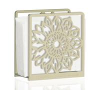 SUPERDANT Mandala Wooden Napkin Holder for Tables Sunflower Wood Serviette Holders 3D Hollow Carving Cocktail Paper Tissue Dispenser Practical Decoration for Kitchen Countertop Dining Room Cafe