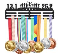 SUPERDANT Marathon Medal Hanger Display Half Marathon Medal Display Holder with 12 Lines Sturdy Steel Award Display Holders Wall Mounted Medal Display Racks for Ribbon Lanyard