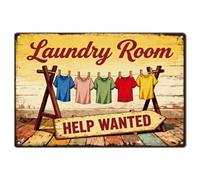 SUPERDANT Metal Tin Sign for Laundry Room 12x8 Inch/30x20cm Decorative Metal Sign with Rust Resistant Coating for Laundry Wall Art and Farmhouse Decor, Multicolor