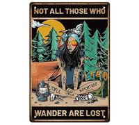 SUPERDANT Metal Tin Sign Vintage hipop Girl Iron Tin Sign Retro Girl's Room Wall Art Poster Not All Those Who Wander are Lost Bar Decor Plaque for Girls