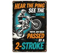 SUPERDANT Metal Tin Signs Retro Motorcycle Decor Vintage Wall Sign Iron Wall Art For Man Cave Garage Home Bar Living Room Plaque You'Ve Just Been Passed By A2-Stroke 30x20cm