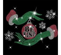 SUPERDANT Monster Hands Iron on Rhinestones Transfer Be Kind Christmas Ball Iron-on Decals T-Shirt Crystal Heat Transfer Hot Fix Stickers Clothing Repair Crystal Patch for Clothing Bags DIY Craft