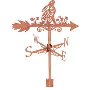 SUPERDANT Moon Gazing Hare Weathervane Metal Weather Vane Red Copper Rabbit Wind Direction Measuring Instrument Roof Installation for Garden Farm Backyard Gazebo Barn Shed Art Decor