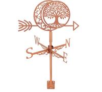 SUPERDANT Moon Weather Vane Tree of Life Metal Wind Vanes Copper Red Weathervane Weathercock Decorative Direction Signs for Yard Farmhouse Outdoor Garden Lawn Roof Paddock Decoration