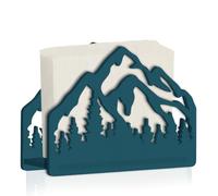 SUPERDANT Mountains and Forest Wooden Napkin Holder for Tables Wood Serviette Holders 3D Hollow Carving Cocktail Paper Tissue Dispenser Practical Decoration for Kitchen Countertop Dining Room Cafe