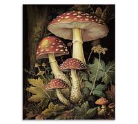 SUPERDANT Mushroom Jungle Wall Art Vintage Posters Prints Gallery Painting Picutres Coated Paper Decorations for Dorm Home Living Room Bedroom Offices Kitchen Decor 35x28CM Unframed
