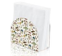 SUPERDANT Mushroom Napkin Holder Acrylic Paper Napkin Holder for Kitchen Table Freestanding Tissue Box Dispenser Cocktail Napkin Holder for Restaurant Banquet Café 12.5x5x10.5CM