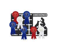 SUPERDANT Obey Competition Rosettes Medal Hanger Show Obedience Rosette Medals Holder Personalised Award Ribbon Black Metal Rack Wall Mount New Upgraded Design Gifts for Dog Trainer