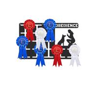 SUPERDANT Obey Competition Rosettes Medal Hanger Show Obedience Rosette Medals Holder Personalised Award Ribbon Black Metal Rack Wall Mount New Upgraded Design Gifts for Dog Trainer