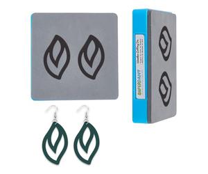 SUPERDANT Openwork Leaf Earrings Die Wood Precision Craft Cutter Square Plate Compatible with Die Cutting Machine Handmade Leather Jewelry Gift 3.94x3.94 Inch/10x10cm