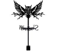 SUPERDANT Owl Weather Vane Owl Spreading Wings Metal Weathervane Bird on Branch Windvanes Weathercock Decorative Wind Direction Vanes Signs for Farmhouse Outdoor Garden Lawn Roof Paddock Decoration