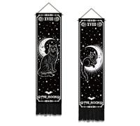SUPERDANT Pack of 2 Gothic Tapestry Black cat Tarot Card Wall Hanging Decor Tapestry For Bedroom Vertical Tapestries Blanket Long Narrow Wall Art with Tassel for Home Living Room Decoration Gifts