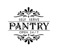 SUPERDANT Pantry Theme Wall Stickers Vintage Flower Texture Wall Decals Lettering Vinyl Wall Decor PVC Wall Art Pantry Room Wall Door Decoration Wall Sticker Vinyl Transfer