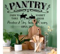 SUPERDANT Pantry Wall Stickers PVC Waterproof Wall Decals Open 24/7 Storage Room Self-Adhesive Sticker Set Decoration for Home School Dining Room Office 96x60cm
