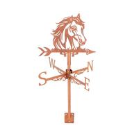 SUPERDANT Peeping Horse Weather Vane Cute Animals Metal Wind Direction Indicator Measuring Instrument Roof Installation Weathervane for Outdoor Garden Farm Gazebo Decor Red Copper