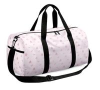 SUPERDANT Pink Duffel Bag for Women Nylon Gym Bag Small Cute Flowers Bows Lightweight with Multiple Pockets Weekender for Fitness Sports Travel 45x24x20cm