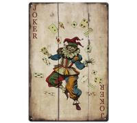 SUPERDANT Poker Metal Signs Joker Tin Sign Playroom Metal Wall Plaques Funny Signs Vintage Decor Retro Wall Art for Billiard Room Bedroom living Room Bar Pub Man Cave Walls Decor