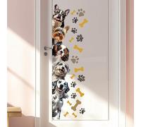 SUPERDANT Realistic Puppy Wall Stickers Bones and Paw Prints Wall Decals Cute Dog Sitting Room Adhesive Sticker DIY Vinyl Art Decor for Kids Room Kindergarten Nursery Bedroom Playroom 90x30CM