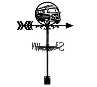 SUPERDANT Recreational Vehicle Weather Vane for Roof Campervan Metal Weathervane Motorhome Wind Vanes for Sheds Black Wind Direction Indicator for Farmhouse Yard Farm Shed Garden Decoration