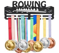 SUPERDANT Rowing Medal Hanger Display Women Men Team Sports Wall Mounted Award Metal Holder Rack Iron Shelf Medal Rack Organizer Ribbon Race Medal Hanger for Athletes Gifts
